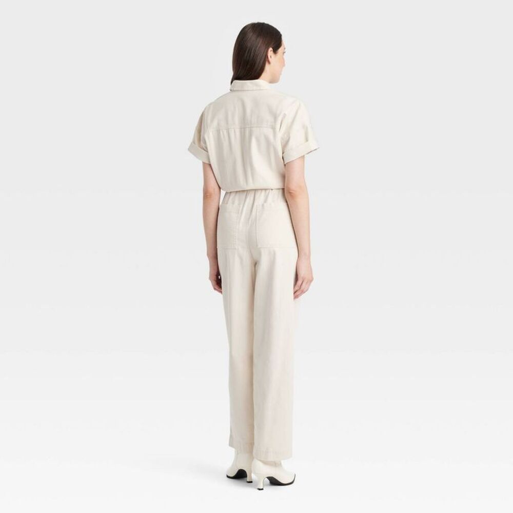 Universal Thread - Women's Short Sleeve Boilersuit - Universal Thread Cream - Picture 2 of 3